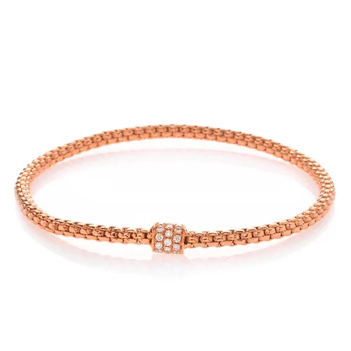 0.19ctw, 18K Pink Gold Tresore Stretch Bracelet