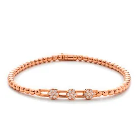 0.19ctw, 18K Pink Gold Tresore Stretch Bracelet