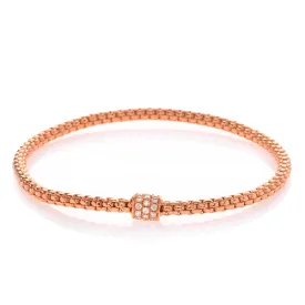 0.19ctw, 18K Pink Gold Tresore Stretch Bracelet