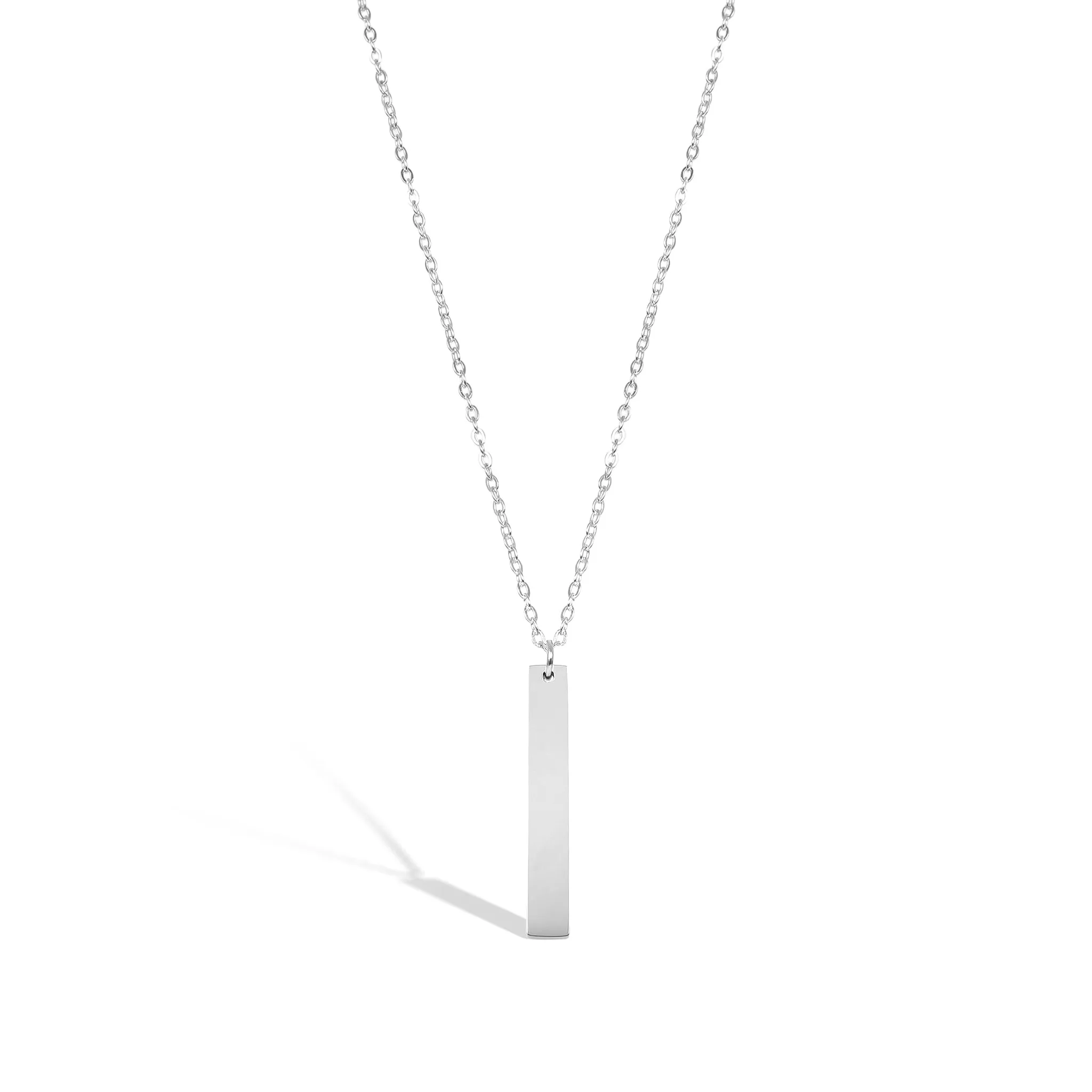 18K PVD Coated Vertical Stainless Steel Bar Necklace / SBB0299