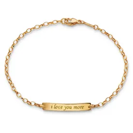 18K Yellow Gold "I Love You More" Petite Poesy Bracelet