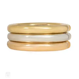 1970s three-color gold hinged bangles