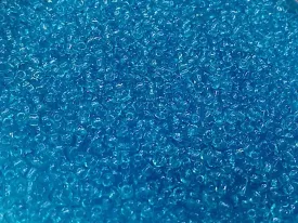 Aqua Blue Transparent Round Rocaille Glass Seed Beads (Wholesale)