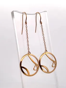 Ball   Heart Solid Gold Earrings