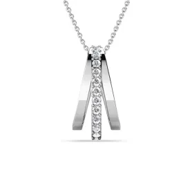 Bella 18k White Gold Plated Crystal Necklace