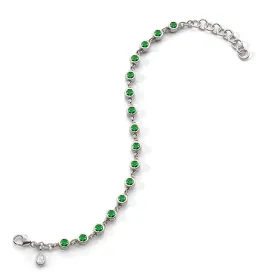 Bezel Set Green Tsavorite Tennis Bracelet