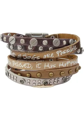 Bible Verse Leather Bracelet