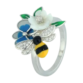 Blooming Blue Ring