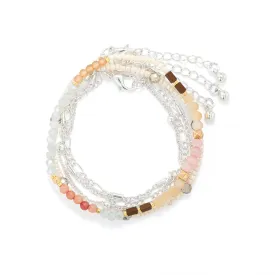 Bracelet Set of 5-Multicolor Silver