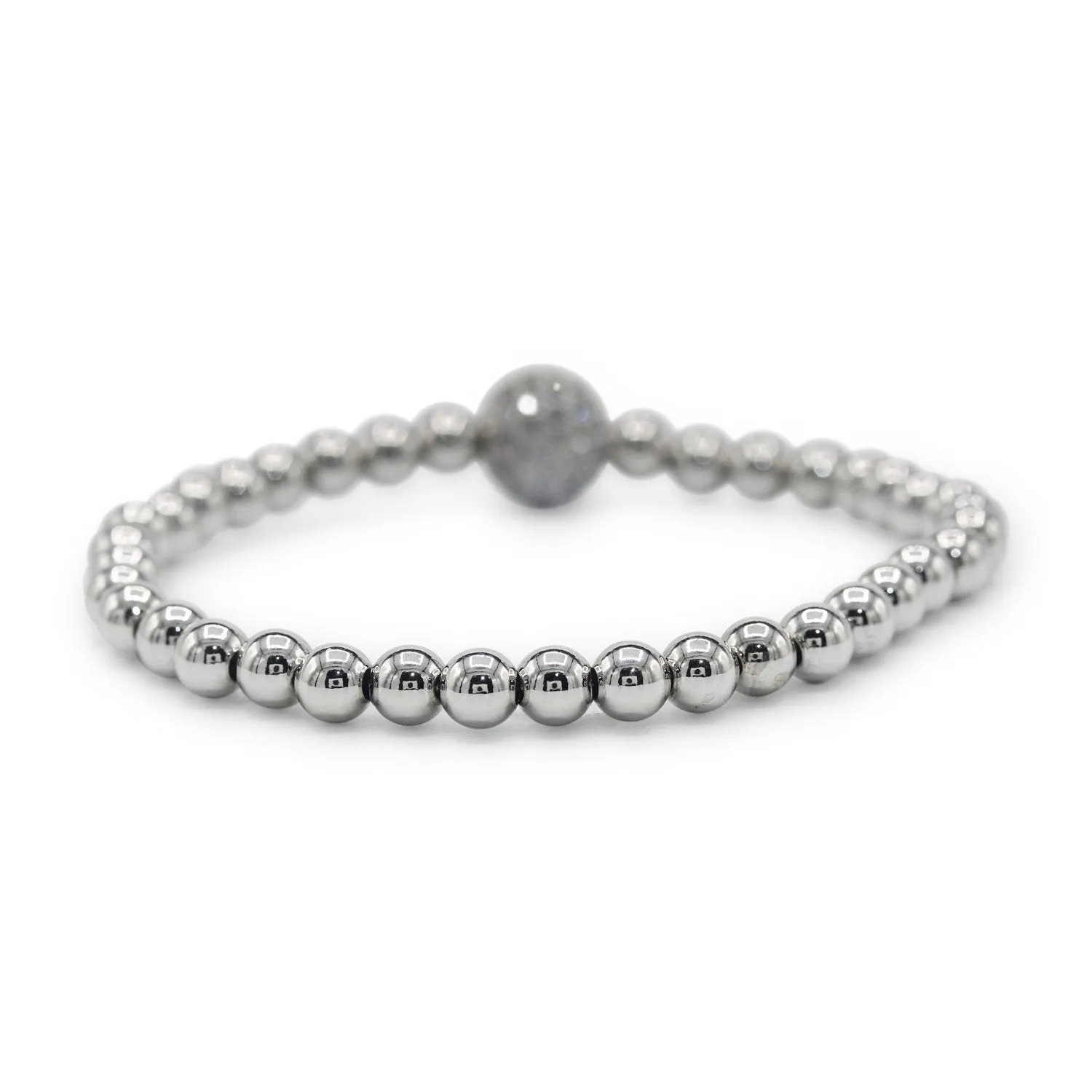 Brass Cubic Zirconia Ball Charm Bracelet