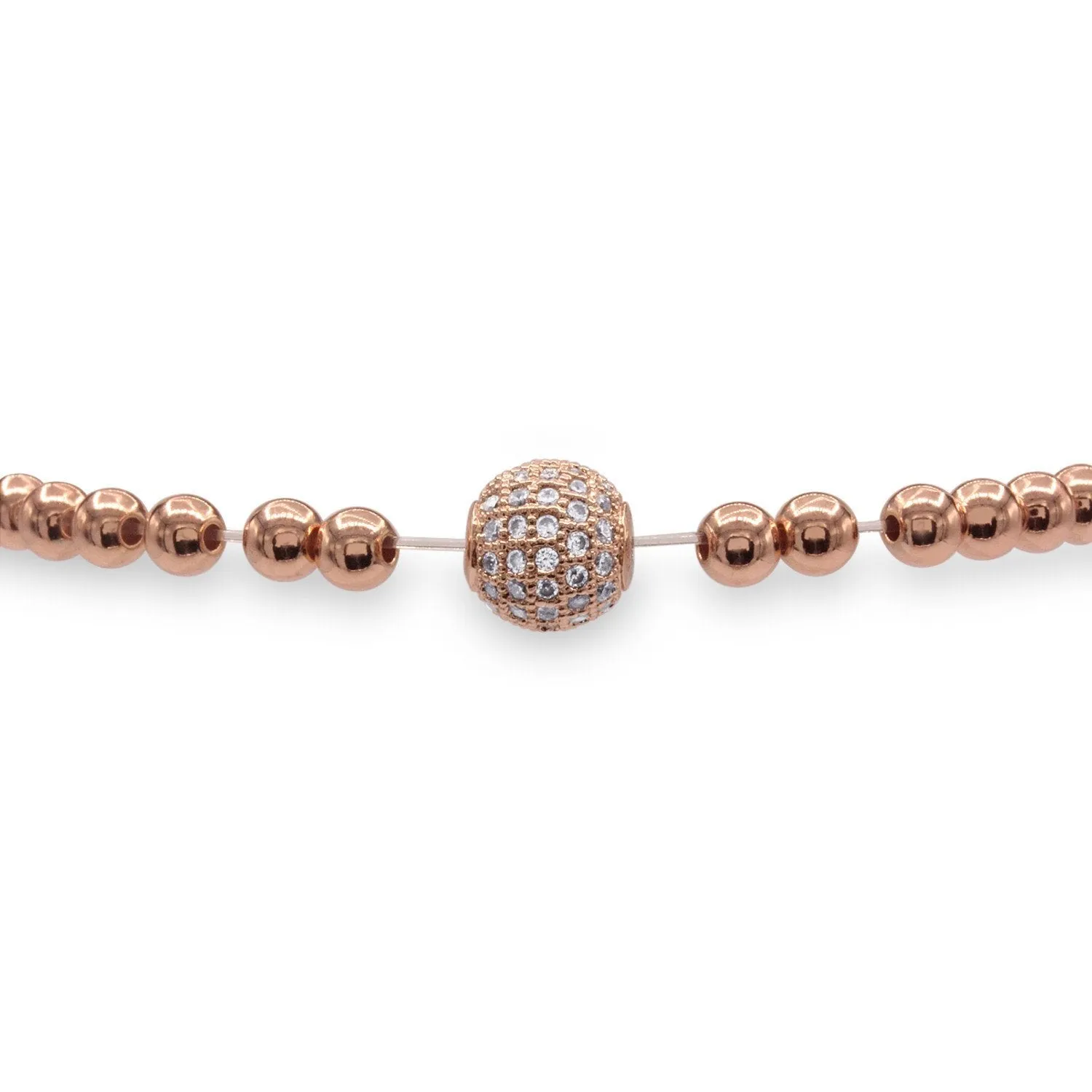 Brass Cubic Zirconia Ball Charm Bracelet