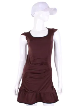 Brown Monroe Tennis Dress With Ruching