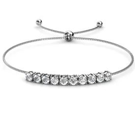 Cameron 18k White Gold Plated Crystal Bracelet