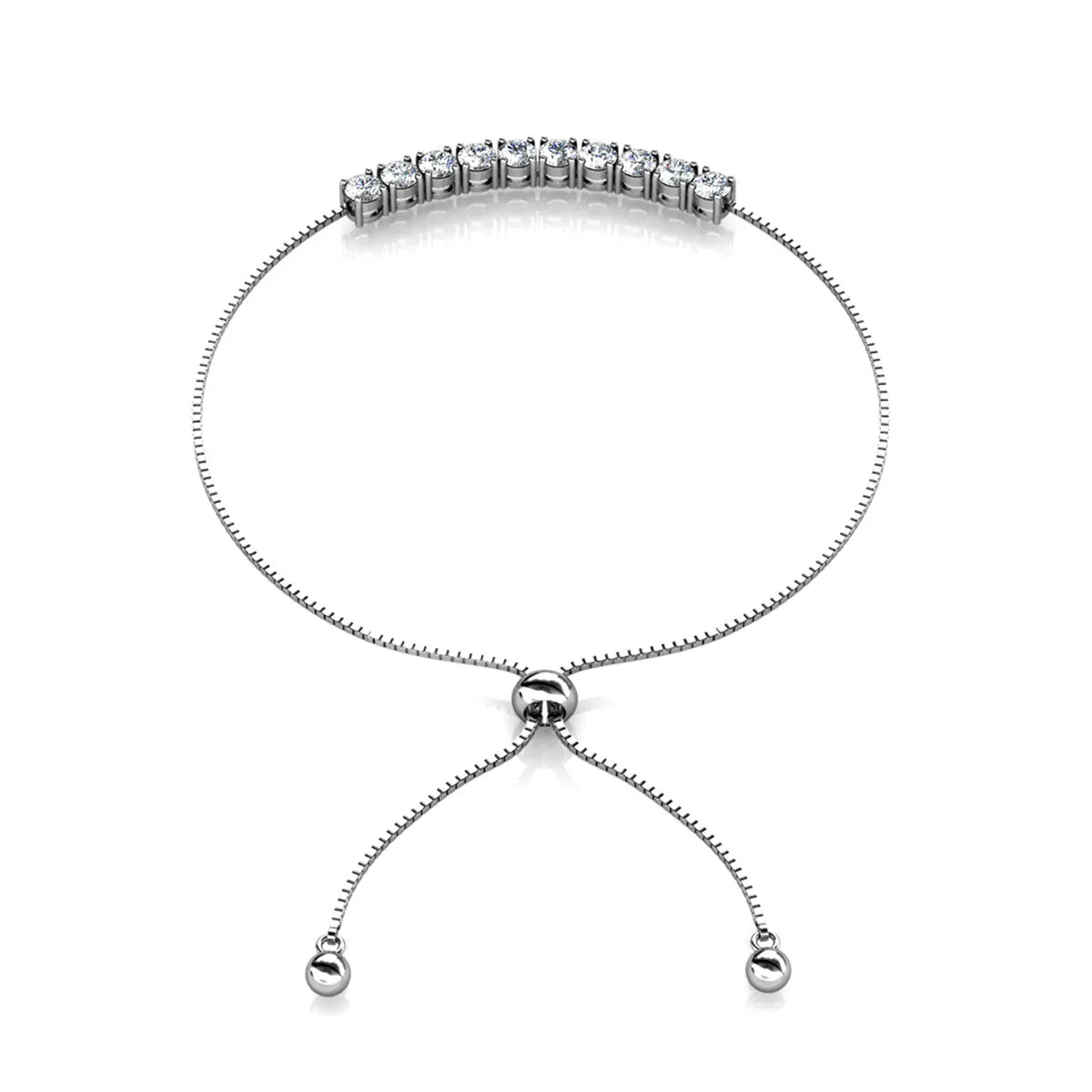 Cameron 18k White Gold Plated Crystal Bracelet