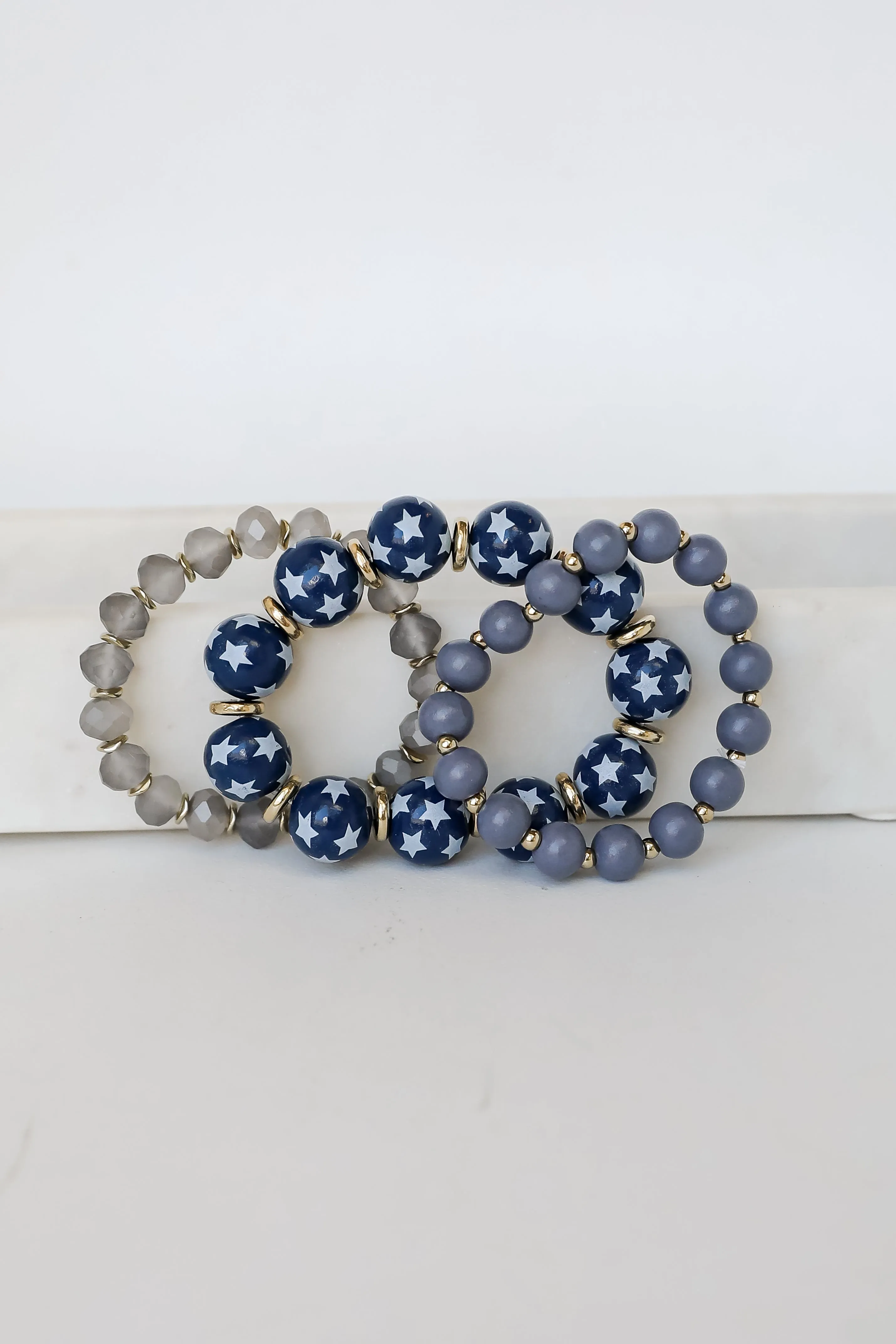 Carla Navy Star Beaded Bracelet Set