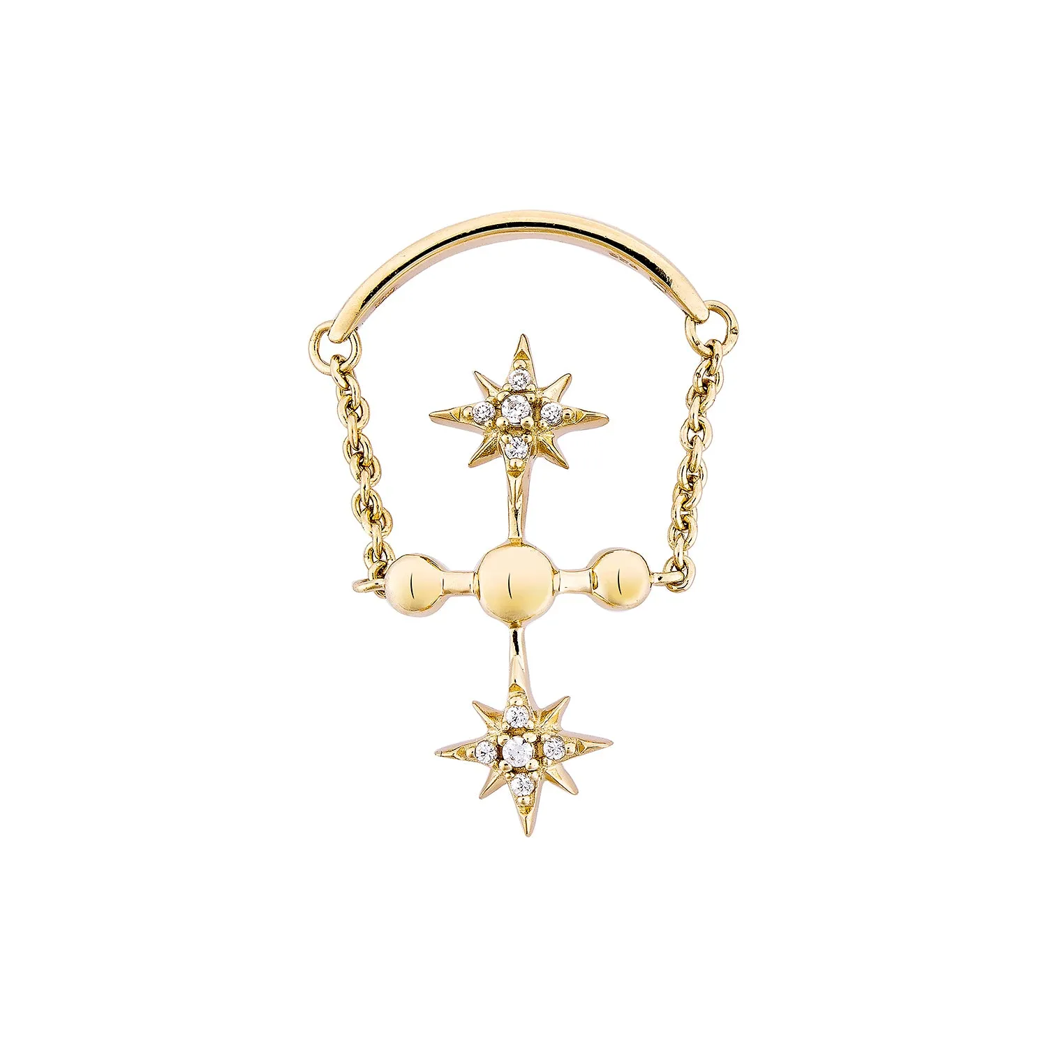 Celestial Chain Ring - Gold