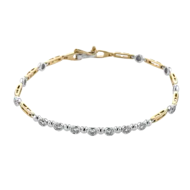 Chain Link Bracelet in 18k Gold with Diamonds