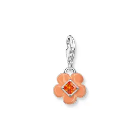 Charm Pendant flower with stone silver