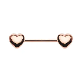 Classic Heart Nipple Body Jewellery with Rose Gold Plating