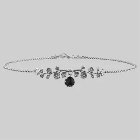 DARK BLOOM. Onyx Choker - Silver