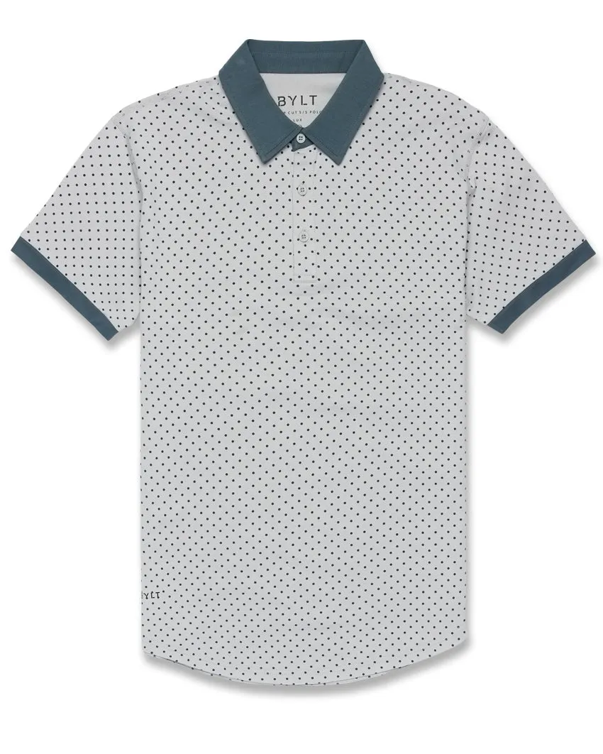 Drop-Cut: LUX Dotted Polo <!-- Size M -->