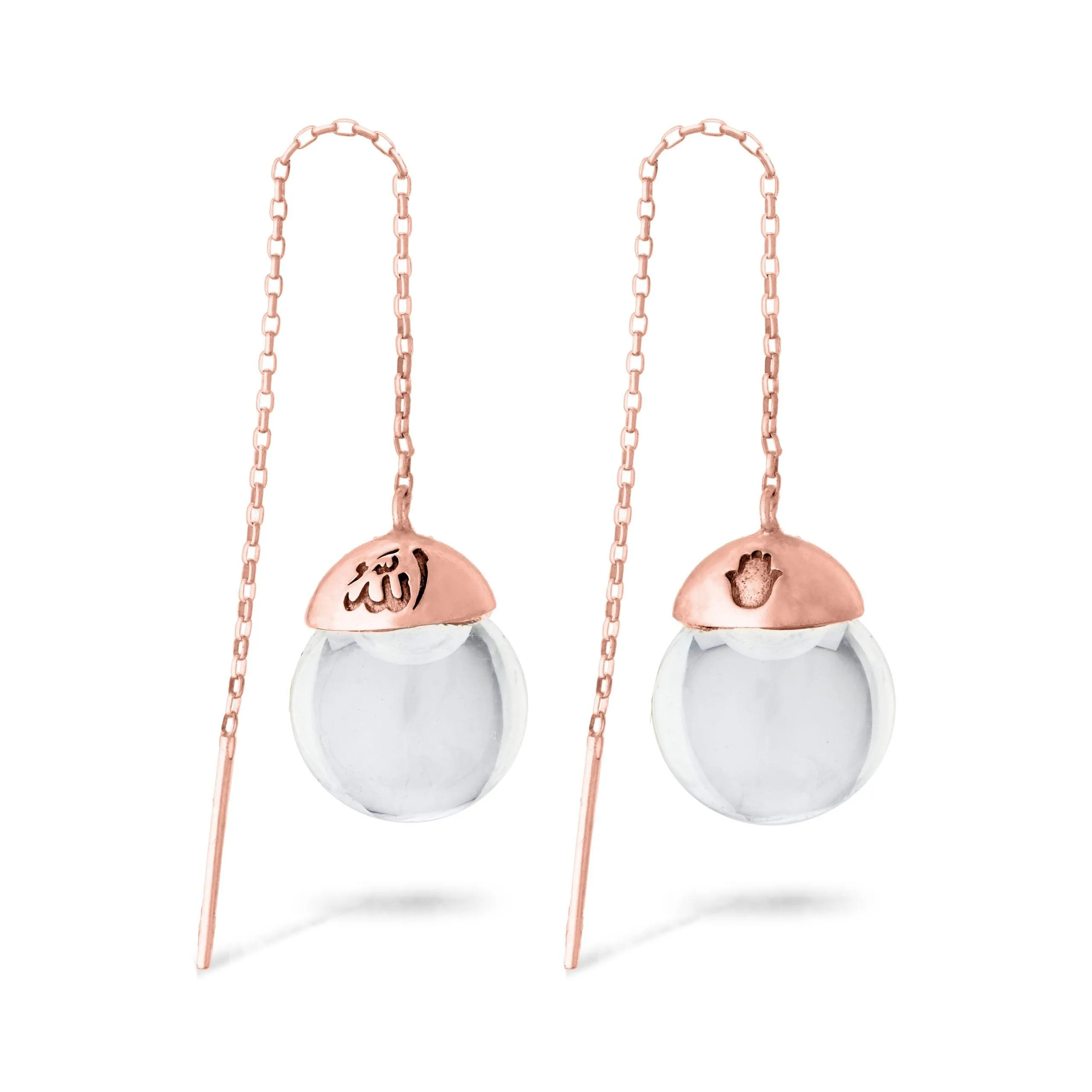 ELEGANT EARRINGS LONG CUSTOM CHAIN - ROSE GOLD