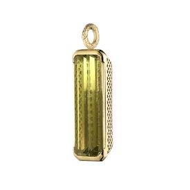 Elongated Crownwork green citrine pendant