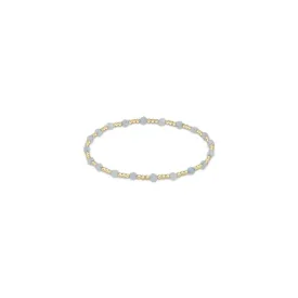 enewton: Gemstone Gold Sincerity Pattern 3mm Bead Bracelet - Aquamarine