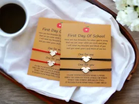 First Day of School Bracelet - Handmade Jewelry, Friendship Bracelet, Courage Bracelet, Kindergarten, Student Wish Bracelet, New School