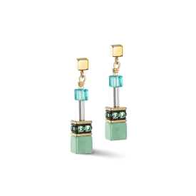 GeoCUBE® Iconic Precious earrings green-turquoise