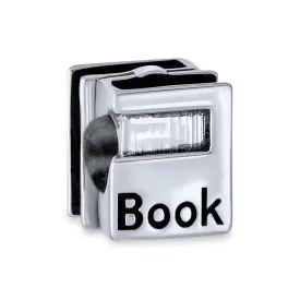 Graduate Student Word Book Worm Reader Books Charm .925 Sterling Silver