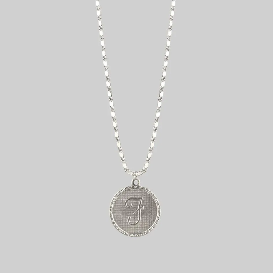 Initial Medallion Silver Necklace (A - M)