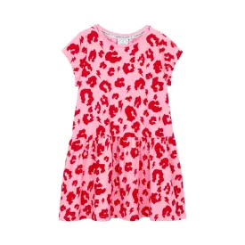 Kids dress -  Pink & red leopard and lightning bolt