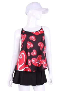 Limited Baggy Tank Tennis Top Red Heart