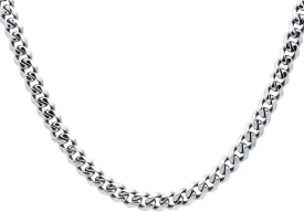 Mens 7mm Stainless Steel Curb 24" Link Chain Necklace