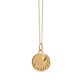 Mini "Virgo" 18K Gold Charm with Diamonds