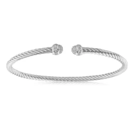 Miss Mimi Mini Twist Bangle with CZ edges