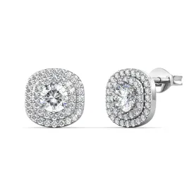 Moissanite by Cate & Chloe Lucy Sterling Silver Stud Earrings with Moissanite Crystals