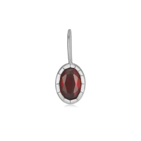 Oval Garnet Silver Pendant