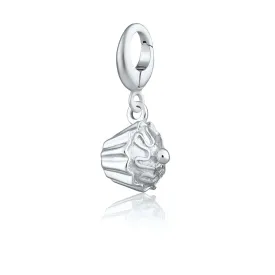 Silver Cupcake Charm