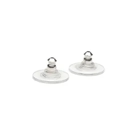 Silver Plated Plastic Disk Bullet Backs Accessory - 1 Pair