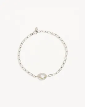 Sterling Silver Breathe Pearl Bracelet