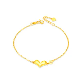 TAKA Jewellery 999 Pure Gold 5G Bracelet Heart